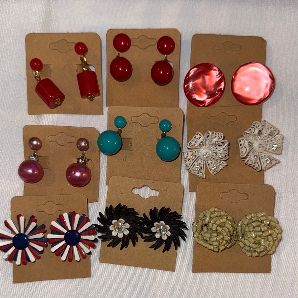 Vintage Costume Colorful Earrings